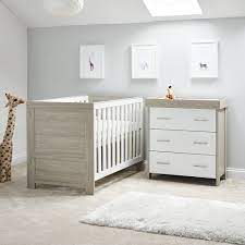 I love the way this total white look was played up and diluted with few baby pink colors and creamy. Obaby Nika 2 Piece Nursery Room Set Mattress Grey Wash White Baby And Child Store