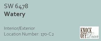 It looks especially stunning executed in a lacquer finish. Sherwin Williams Watery Sw 6478 The Calming Coastal Blue Knockoffdecor Com