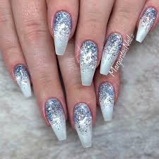 Акригель ice nova acrylic gel professional моделирующий с шиммером, 30 г. Silver Glitter Ombre Acrylic Nails Novocom Top