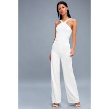 Lulus Calle Ocho White Wide Leg Jumpsuit 62 Liked On Polyvore Featuring Jumpsuits White Part White Wide Leg Jumpsuit Wide Leg Jumpsuit Wedding Jumpsuit