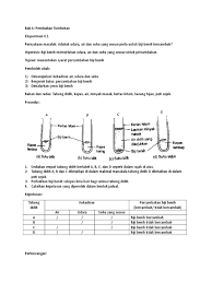 Menurut analis benih, benih dikat dikatakan akan berkecambah berkec ambah. Eksperimen 4 1 Form 1