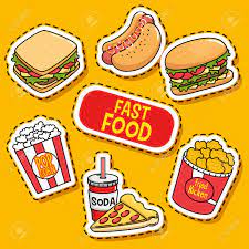 Cover your phone, laptop, notebooks and anything you wish with fun designs from independent artists. Fast Food Stickers Pop Art Vector Illustration Design Royalty Free Cliparts Vectors And Stock Illustration Image 93738172