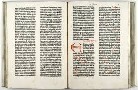 This was made possible by gutenberg's introduction of mechanical movable type. Gutenberg Bible Smu