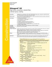 Sikagard 62 Coating Product Data Sheet Manualzz Com