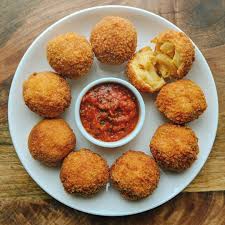 Homemade Fried Mac And Cheese Balls Food