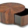 The legs intersect on the floor in the center of the table. 1