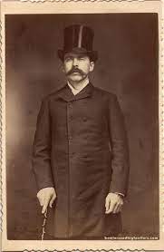 Victorian Gentleman With Cane Top Hat And Mustache Cabinet Card Private Collection Victorian Gentleman Victorian Mens Clothing High Collar