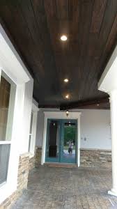 Stained Tounge And Groove Exterior Wood Porch Ceiling Porch Ceiling House Exterior House With Porch