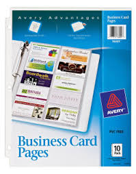 Make the right first impression with avery business cards cut from quality cardstock with a weight of 80lbs / 216gsm these premium cards immediately feel different from everyday card sheets whether you need business cards message cards appointment reminder cards or more these cards are an exceptional way to stand out from the crowd each sheet of blank cards features. Avery Clear Business Card Pages Two Sided 3 Hole Punched Holds 20 Cards Each Pack Of 10 76009 Avery Com