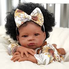 20 Inch 50cm Finished Open Eyes Reborn Dolls, Realistic Dolls With Black  Skin