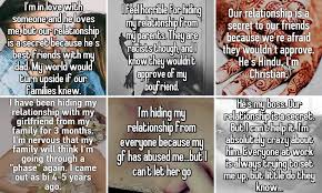 Nonton wife of my boss (2020) subtitle indonesia. Ssh People Reveal Why They Ve Kept Their Relationships A Secret From Friends And Family Daily Mail Online