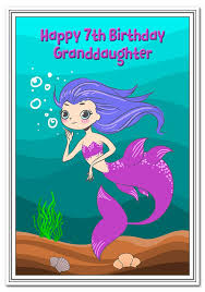Number 7 is thought to be a fortunate number. 7th Birthday Cards For Girls 7 Year Old Girl Age Seven Card Quality Granddaughter 7th Birthday Card Mermaid Buy Online In Indonesia At Desertcart Id Productid 164535036