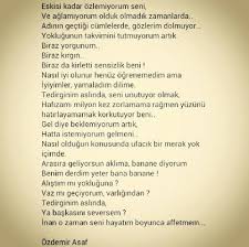 Ozdemir Asaf Ozlu Sozler Akrostis Siirler Ayrilik Sozleri