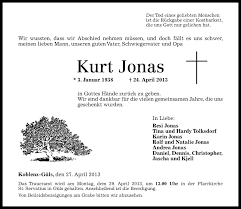 Traueranzeigen von Kurt Jonas