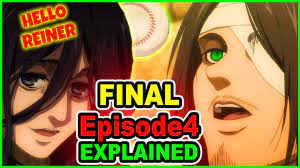 I like that eren is wiping out his enemies and getting revenge, but i don't like the fact that the eldians that weren't deranged crazy psycho's (cough, cough, gabi) will have to die too. Perfect Jesus Eren Meets Reiner Aot S4 Explained Attack On Titan Season 4 Episode 4 Youtube