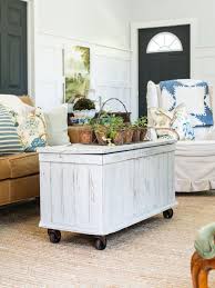 Attach diy coffee table base to top. Add Casters To An Antique Trunk For A Mobile Coffee Table Hgtv