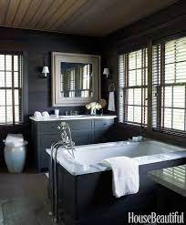 Black shaker cabinets with ample drawer storage and full height linen. 15 Black And White Bathroom Ideas Black White Tile Designs We Love