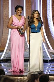 Much to the chagrin of nosy passersby and squawking neighbors, salma hayek is officially a former bel air resident. Salma Hayek Golden Globes 2020 Dress Blue And White Red Carpet Gown