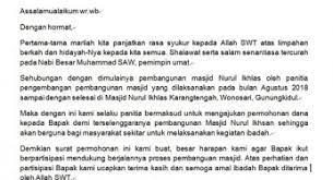 Maybe you would like to learn more about one of these? Contoh Surat Permohonan Dana Untuk Pembangunan Masjid Belajar Office
