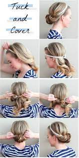 Begin pinning and gently adjusting your new bob into its desired place. Tuck And Cover Hair Purelyher Hair Styles Five Minute Hairstyles Long Hair Styles