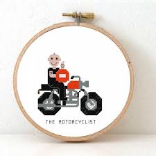 If you're new to the craft, though, you'll need to get a few basics down before you start shopping for a. Motorcyclist Cross Stitch Pattern Stitch A Sport Studio Koekoek