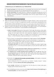 Meaning, pronunciation, picture, example sentences, grammar, usage notes, synonyms and more. Tips For Phonetic Transcription Apuntes De Filologia Inglesa Docsity