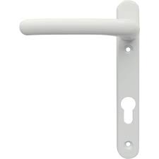 They are sectioned into pz measurements, which is the size from the centre of the spindle hole to the centre of the round hole in the euro shape. Wilko White Upvc Lever Door Handle Wilko