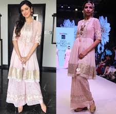 Divya Khosla Kumar In Niki Mahajan S Pink Gota Patti Work Short Anarkali And Pants Set Divyakumarkhosla G Clothes For Women Pakistani Dresses Indian Outfits