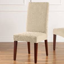 Surefit Sure Fit Jacquard Damask Stretch Dining Chair Slipcover Oyster 1 Slipcovers For Chairs Dining Chair Slipcovers Dining Chairs