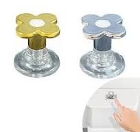 Roucerlin Lot de 2 boutons poussoirs autocollants en forme de fleur pour  chasse d'eau de toilettes, bouton poussoir pour chasse d'eau, aide à lever  le ...