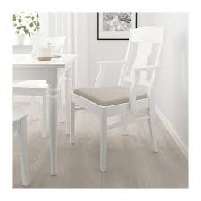 From classic grey to tomato red, find a style that suits your table. Ingatorp Chair With Armrests White Nordvalla Beige Ikea World Market Dining Chairs Wooden Dining Room Chairs Comfy Living Room Furniture