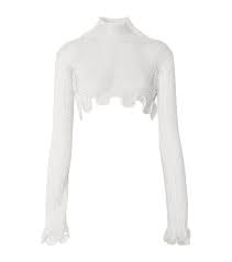 Explore the trench coat, clothing and accessories collections, and shop the latest pieces designed by riccardo tisci. Burberry Crochet Knit Mockneck Crop Top In Optic White Modesens