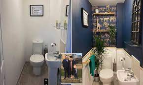You can choose conventional shapes, like rectangular wall mirrors, or oval bathroom mirrors, or you can ask for more modern abstract shapes. Thrifty Mum Shows Off 110 Toilet Transformation Which She Completed In Just One Day Daily Mail Online