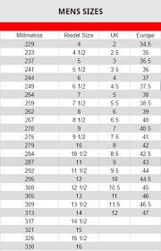 Riedell Size Chart