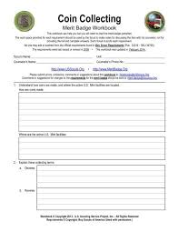 Work done for other merit badges cannot be used for this requirement. Coin Collecting Merit Badge Workbook Us Scouting Service Project