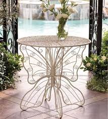 White Metal Butterfly Table By Wind Weather Http Www Amazon Com Dp B005unn87o Ref Cm Sw R Pi Dp Mjmqrb0934cr6 Butterfly Table Iron Decor Decor