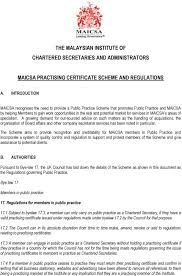 Get free annual practice certificate now and use annual practice certificate immediately to get % off or $ off or free shipping. The Malaysian Institute Of Chartered Secretaries And Administrators Maicsa Practising Certificate Scheme And Regulations Pdf Free Download