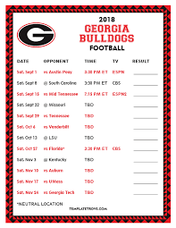 This schedule is current as of march 25, 2019. Printable 2018 Georgia Bulldogs Football Schedule