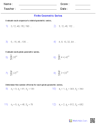 When you use the geometric sequence and series worksheet, you can even provide feedback to the company you are using once you have completed a series of calculations that need to be done for your book, then you can use a geometric sequence and series worksheet calculator to help you to. Algebra 2 Worksheets Sequences And Series Worksheets Arithmetic Sequences Arithmetic Geometric Sequences