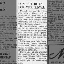 Mary (Berta) Koval's Obit