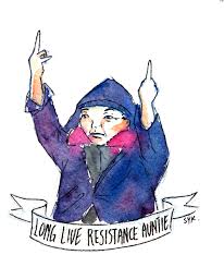 From A Photo Taken During The Inauguration An Older Asian Woman Dubbed Resistance Auntie Her Sense Of Style Her La Activist Art Day Of The Shirt Male Sketch