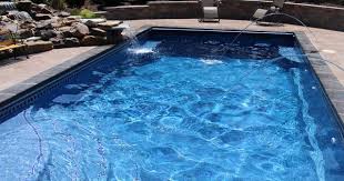 Pool And Spa Depot Majesty Steps Water Features Viking Fiberglass Pool Fiberglass Pools Pools Backyard Inground Rectangle Pool