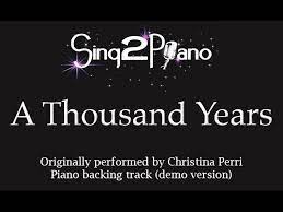 Version for violin and piano. A Thousand Years Christina Perri Twilight Piano Backing Track Karaoke Backing Tracks Christina Perri Karaoke