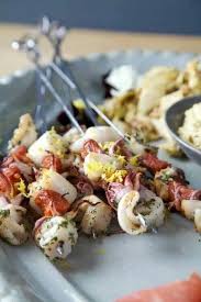 Grilled Calamari And Chorizo Skewers Grilled Calamari Cooking Food