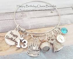 13th Birthday Birthday Gifts For Teenage Girls 13 Personalized 13th Birthday Girl Charm Bracelet Gift For 13 Year Old Girl Birthday Gift For 13th Birthday Teenage Girl Teenager Charm Bracelet Gift Birthday Charm Bracelet Charm Bracelets For Girls