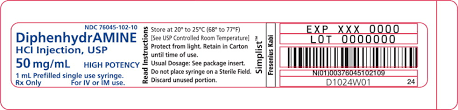 Diphenhydramine Hydrochloride Injection Usp