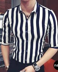 Black And White Striped Shirt Outfit Black And White Striped Shirt For Men Half Sleeve Button Down Shirts Plus Size Clothing Menssuitsblue White Shirt Men Shirt Outfit Men Black Shirt Outfit Men