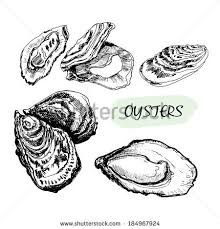 Oysters Restaurant And Gourmet Seafood In One Collection Of Hand Drawn Graphic Elements Dessins Sur Les Mains Croquis Drawing