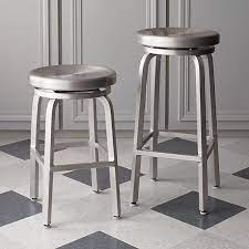 Costway bar stools set of 4, 360 degree swivel, 30 seat height bar stools, with leather padded seat bistro dining kitchen pub metal vintage chairs (set of 4) 4.2 out of 5 stars. Spin Swivel Backless Bar Stools Crate And Barrel Backless Bar Stools Modern Kitchen Stools Bar Stool Cushions
