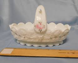 Vintage scroll pattern blue milk glass compote by imperial. Westmoreland Milk Glass Paneled Grape Open And 50 Similar Items